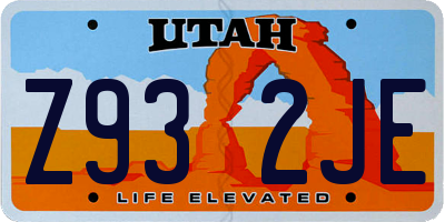 UT license plate Z932JE