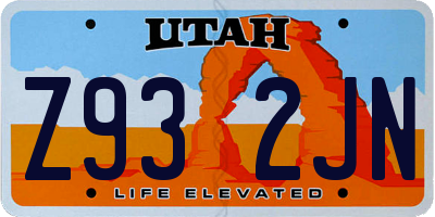 UT license plate Z932JN