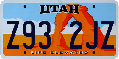 UT license plate Z932JZ