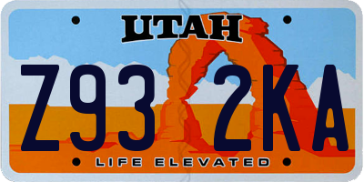 UT license plate Z932KA