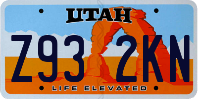UT license plate Z932KN