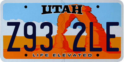 UT license plate Z932LE