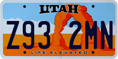 UT license plate Z932MN