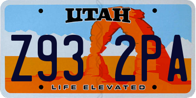 UT license plate Z932PA