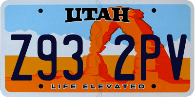 UT license plate Z932PV