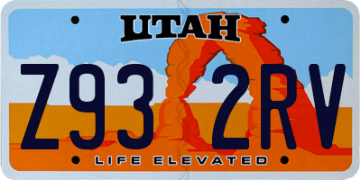 UT license plate Z932RV