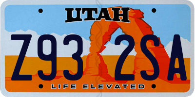 UT license plate Z932SA