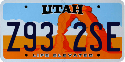 UT license plate Z932SE