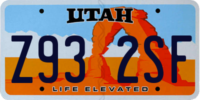 UT license plate Z932SF