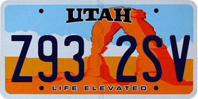 UT license plate Z932SV