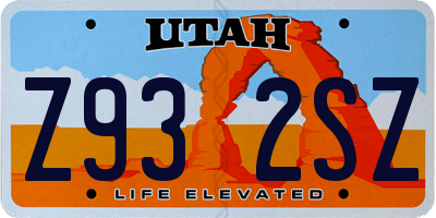 UT license plate Z932SZ