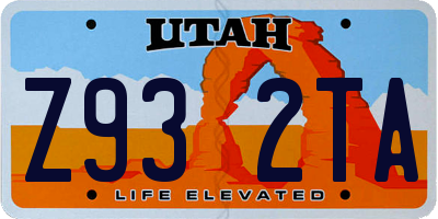 UT license plate Z932TA