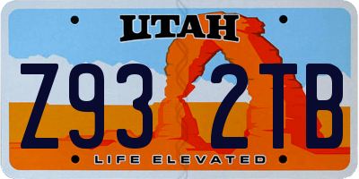 UT license plate Z932TB