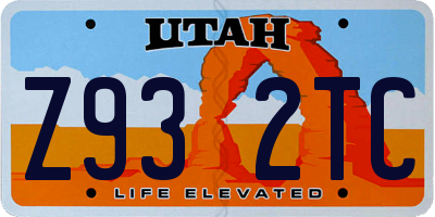 UT license plate Z932TC
