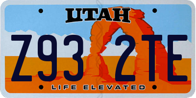 UT license plate Z932TE