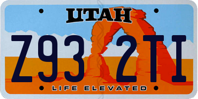 UT license plate Z932TI