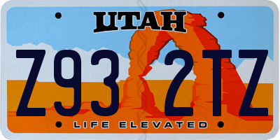 UT license plate Z932TZ