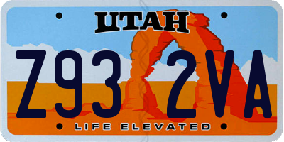 UT license plate Z932VA
