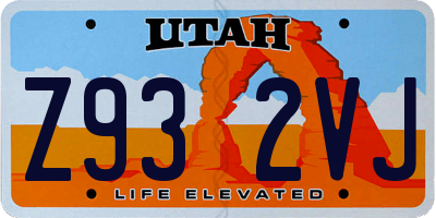 UT license plate Z932VJ