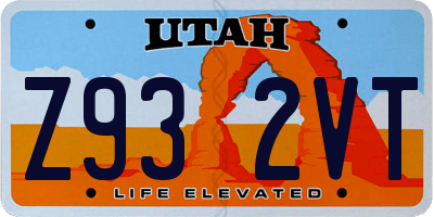 UT license plate Z932VT