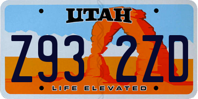 UT license plate Z932ZD