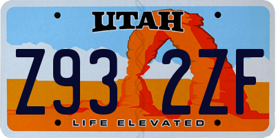 UT license plate Z932ZF