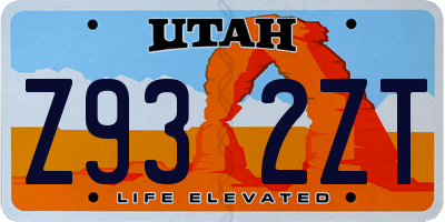 UT license plate Z932ZT