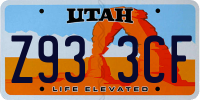 UT license plate Z933CF