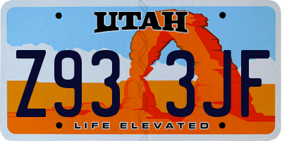 UT license plate Z933JF