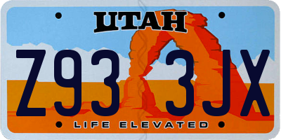UT license plate Z933JX