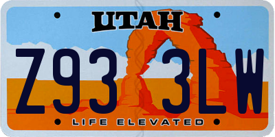 UT license plate Z933LW