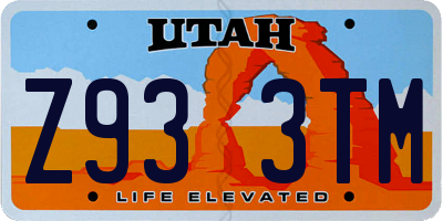 UT license plate Z933TM