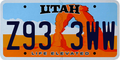 UT license plate Z933WW
