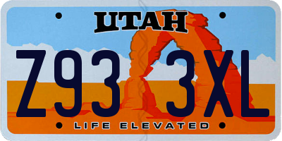 UT license plate Z933XL