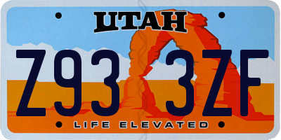 UT license plate Z933ZF