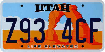 UT license plate Z934CF
