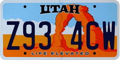 UT license plate Z934CW
