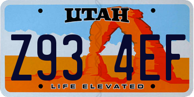 UT license plate Z934EF