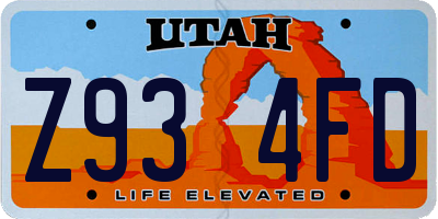 UT license plate Z934FD