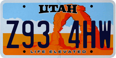 UT license plate Z934HW