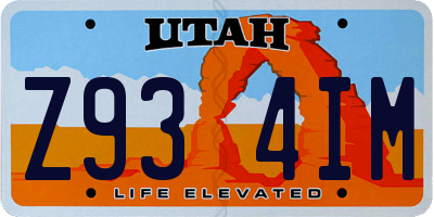 UT license plate Z934IM