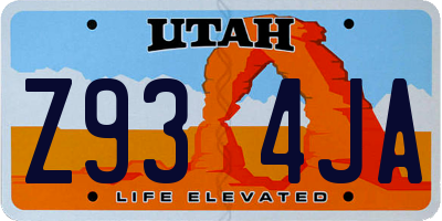 UT license plate Z934JA