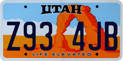 UT license plate Z934JB