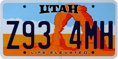 UT license plate Z934MH