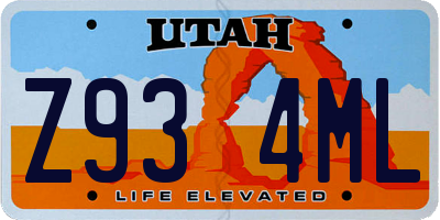 UT license plate Z934ML