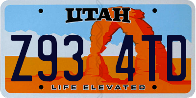 UT license plate Z934TD