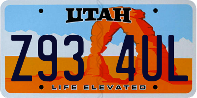 UT license plate Z934UL