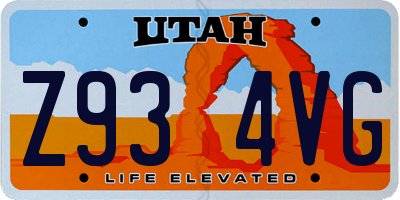UT license plate Z934VG