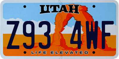 UT license plate Z934WF