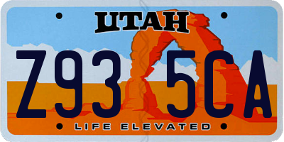 UT license plate Z935CA